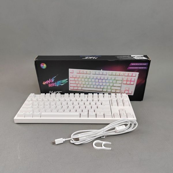 Клавиатура проводная DEXP Mace, механическая Ruby Red, клавиш - 87, USB, белая