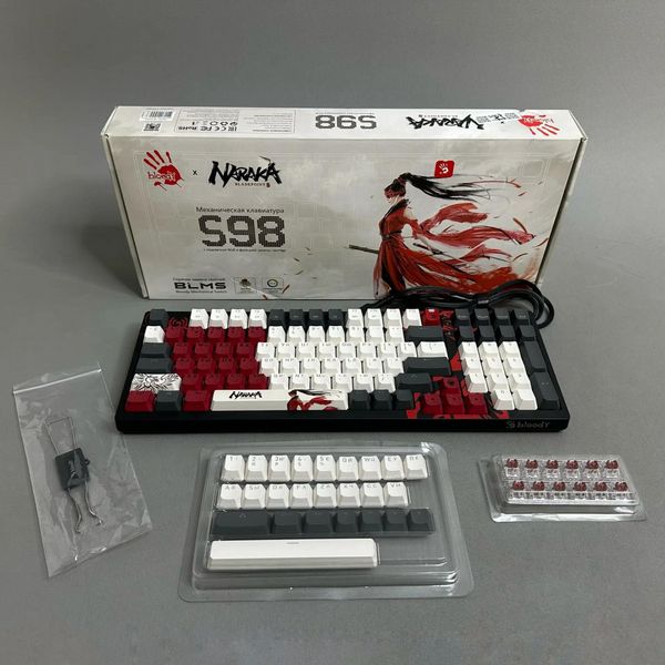 Клавиатура проводная A4Tech Bloody S98 Naraka BLMS Plus красный