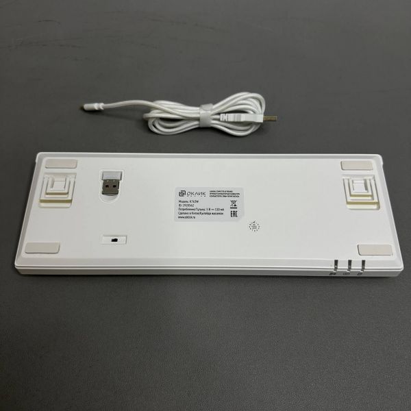 Клавиатура Оклик K763W механическая белый USB беспроводная BT