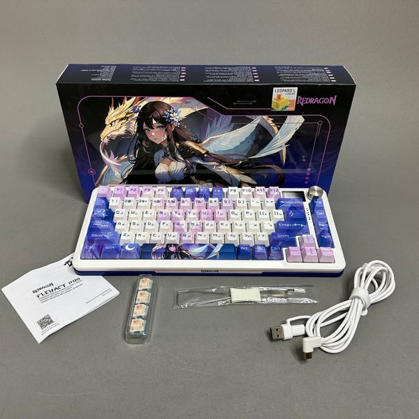 Игровая клавиатура беспроводная Redragon Flekact Pro, wireless, белый, синий