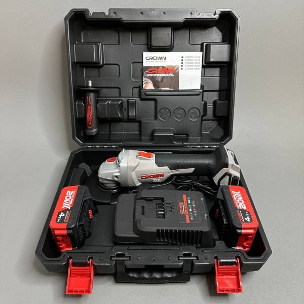 Аккумуляторная углошлифовальная машина CROWN CT23001-125HX-4 BMC