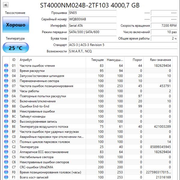 Жесткий диск Seagate ST4000NM024B 4Тб (XAB)
