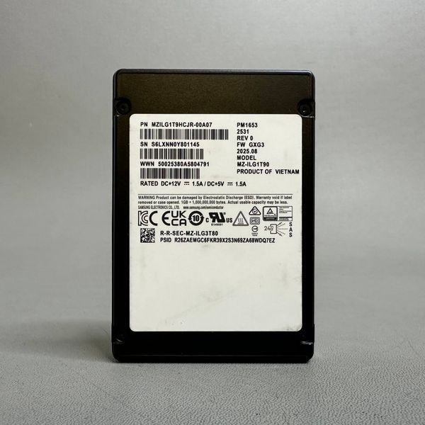 Накопитель SSD Samsung Enterprise-SSD PM1653, 1.92 TB, 2.5