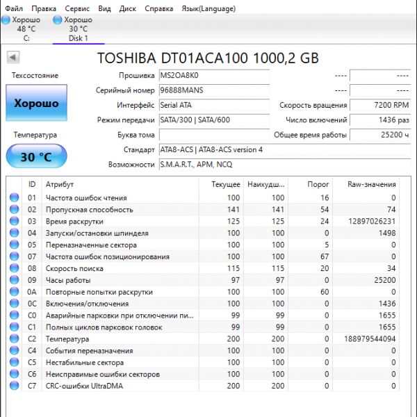 Жесткий диск Toshiba DT01ACA100 1ТБ (ANS)