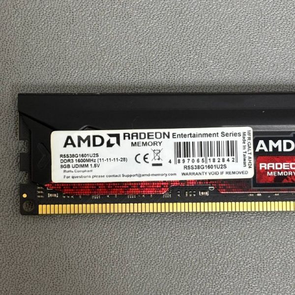 Оперативная память AMD Radeon R5 Entertainment Series (R5S38G1601U2S) DIMM DDR3 8 ГБ - 1 шт, 1600 МГц