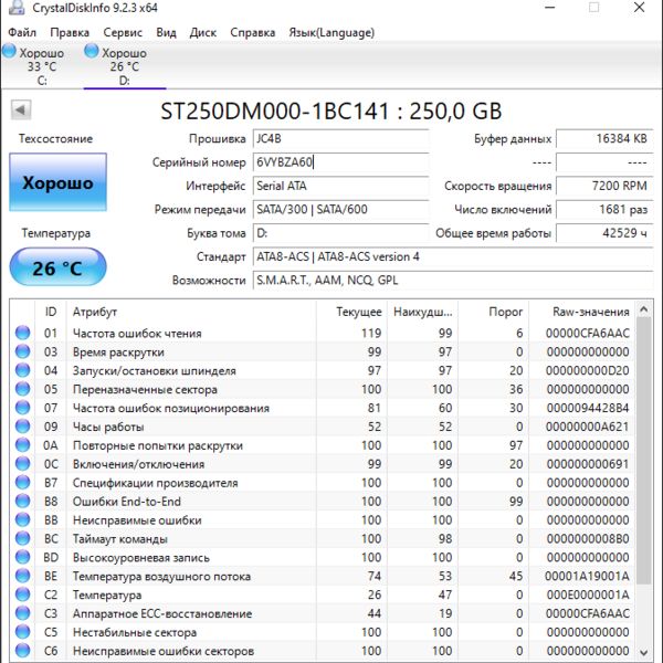 Жесткий диск Seagate ST250DM000 250Gb (A60)