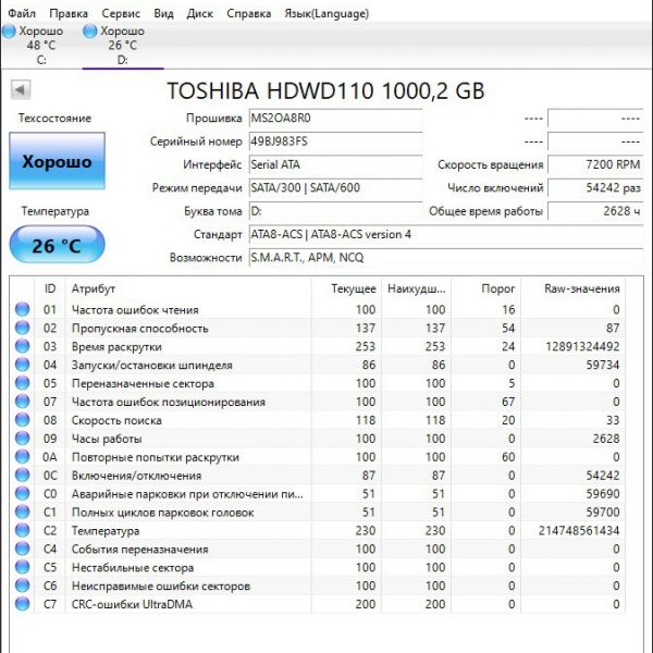 Жесткий диск Toshiba P300 1ТБ HDWD110UZSVA (3FS)