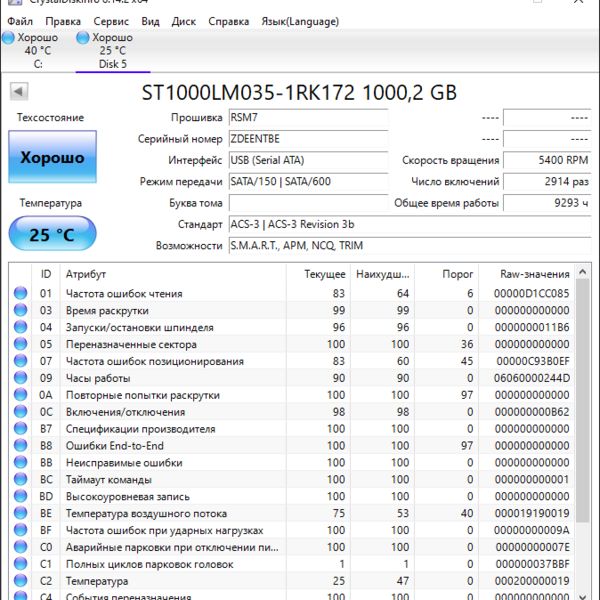 Жесткий диск Seagate ST1000LM035 1ТБ (TBE)