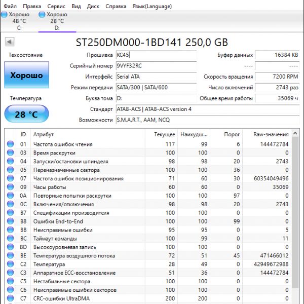Жесткий диск Seagate ST250DM000 250Gb (2RC)