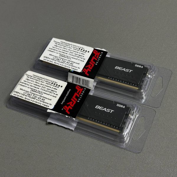Оперативная память Kingston FURY Beast Black KF432C16BBK2, 16GB, DDR4, 3200MHz, CL16