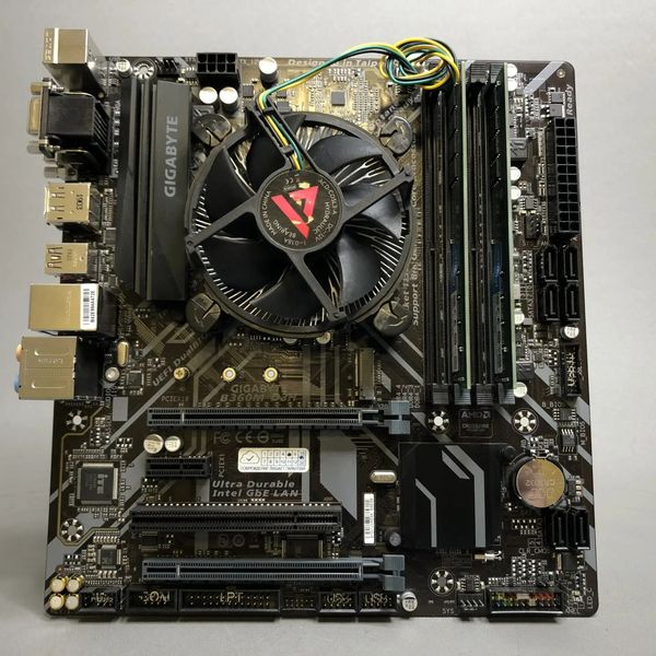 Комплект: мат плата Gigabyte b365m-d3h s.1151v2 + Core i3 -8100 + 16Gb DDR4 + кулер