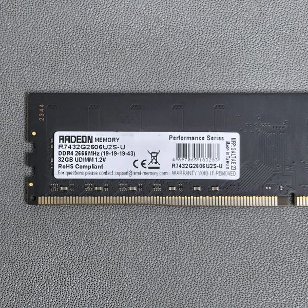 Оперативная память AMD Radeon R7 Performance Series 32 ГБ DIMM DDR4 2666 МГц, R7432G2606U2S-U
