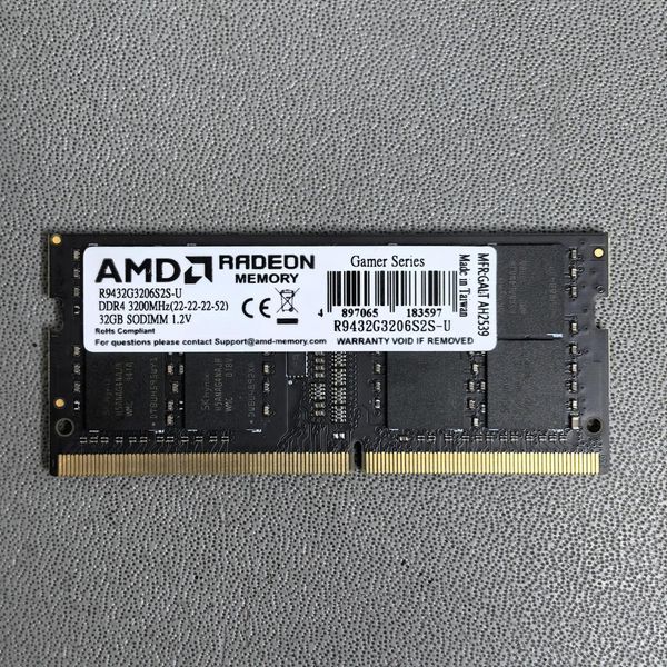 Оперативная память SO-DIMM AMD 32GB DDR4 3200 МГц (R9432G3206S2S-U)