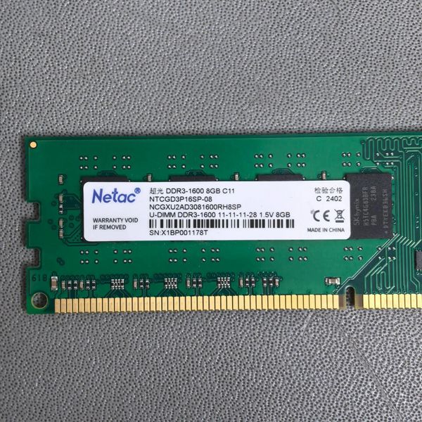 Оперативная память Netac Basics 8 ГБ DDR3 1600 МГц DIMM CL11 NTCGD3P16SP-08 (NCGXU2AD3081600RH8SP)