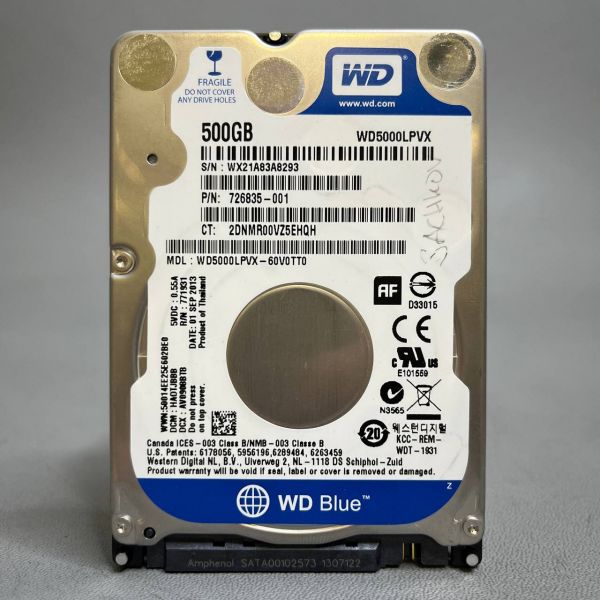 Жесткий диск Western Digital WD Blue 500ГБ WD5000LPVX (293)