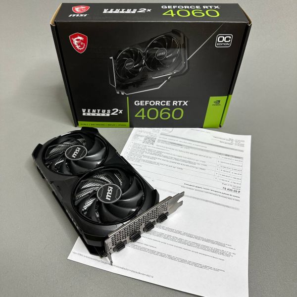 Видеокарта MSI GeForce RTX 4060 VENTUS 2X BLACK OC [GeForce RTX 4060 VENTUS 2X]