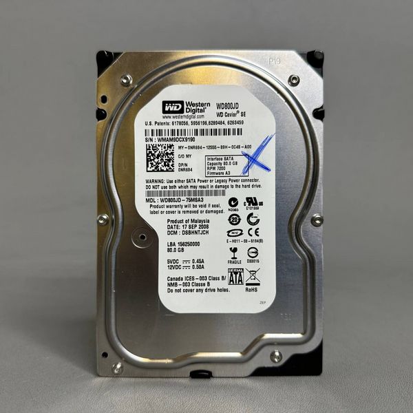 Жесткий диск Western Digital WD800JD 80GB (190)