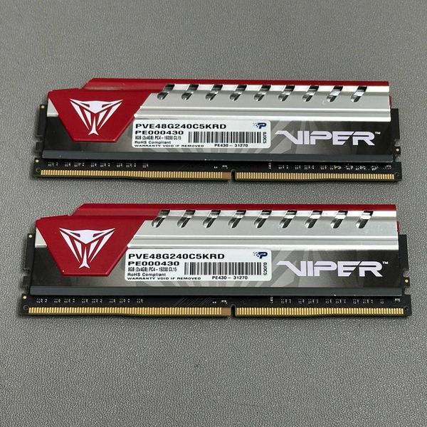Оперативная память Patriot Viper 8 ГБ (4 ГБ х 2) DDR4 2400 МГц DIMM CL 15 PVE48G240C5KRD