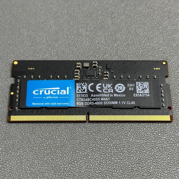 Оперативная память Crucial DDR5 SODIMM, 4800МГц, 1x8 ГБ (CT8G48C40S5.M4A1)