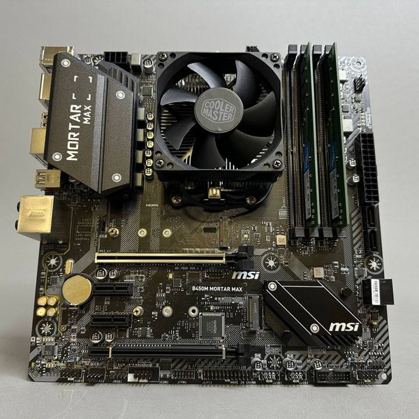 Комплект MSI B450M mortar MAX +R3 3200G + 16Гб + кулер