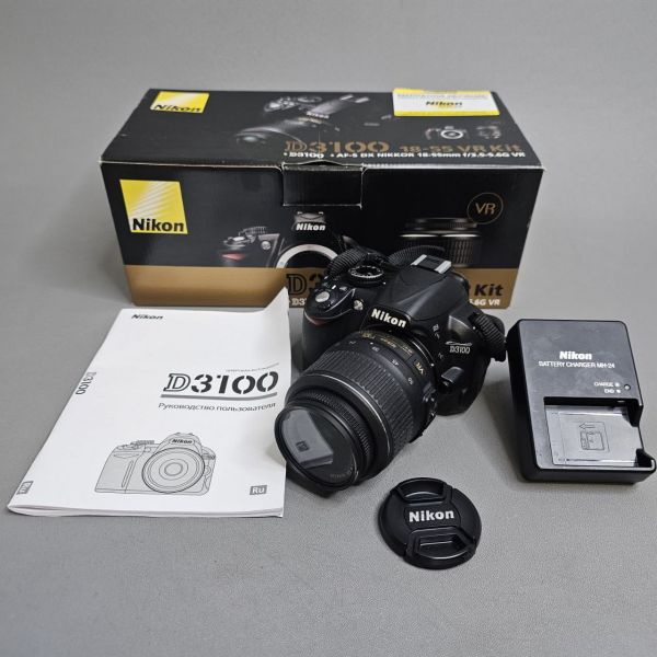 Зеркальный фотоаппарат Nikon D3100 Kit AF-S DX NIKKOR 18-55mm f/3.5-5.6G, черный