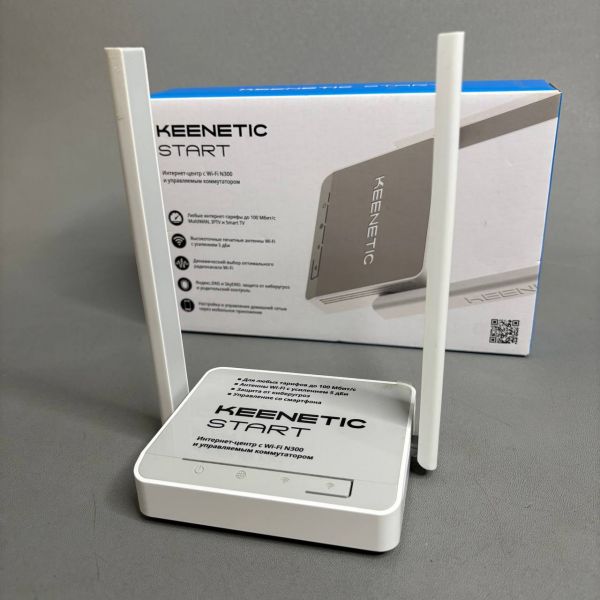 Wi-Fi роутер KEENETIC Start, N300 (KN-1110-01RU), белый