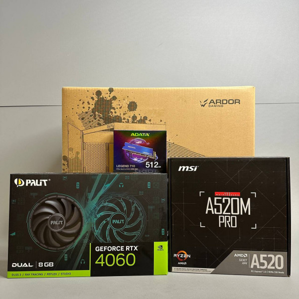 Игровой ПК AMD Ryzen 5 5600X / 16Gb / 512Gb SSD m.2 + 1Tb HDD / 8Gb RTX 4060 / ATX-650W