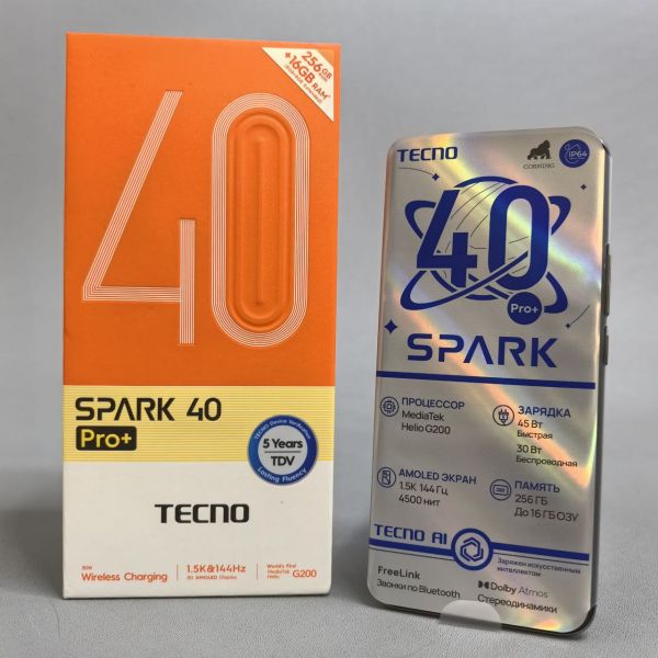 Смартфон TECNO Spark 40 Pro+ 8/256 ГБ Global для РФ, Dual nano SIM, Moon Titanium