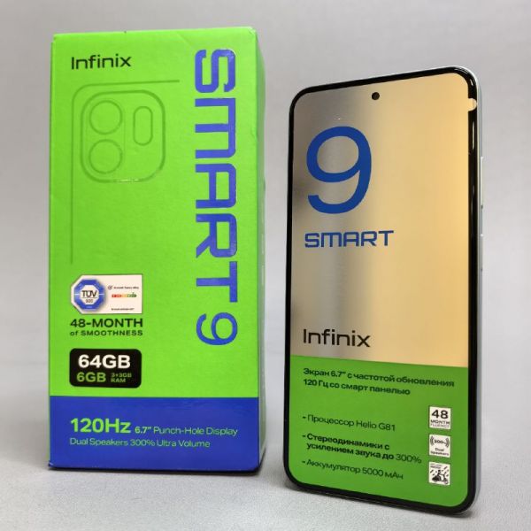 Смартфон Infinix Smart 9 X6532 3/64 ГБ, Dual nano SIM, Mint Green