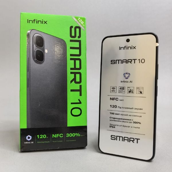 Смартфон Infinix Smart 10 X6725D 4/128 ГБ, Dual nano SIM, Sleek Black