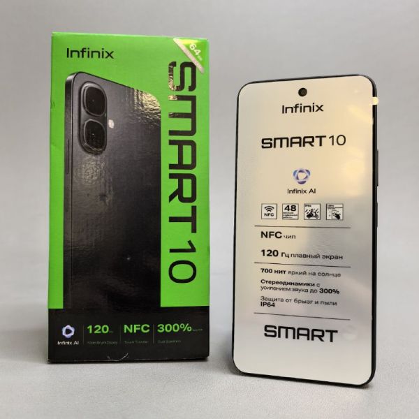 Смартфон Infinix Smart 10 X6725D 3/64 ГБ, Dual nano SIM, Sleek Black