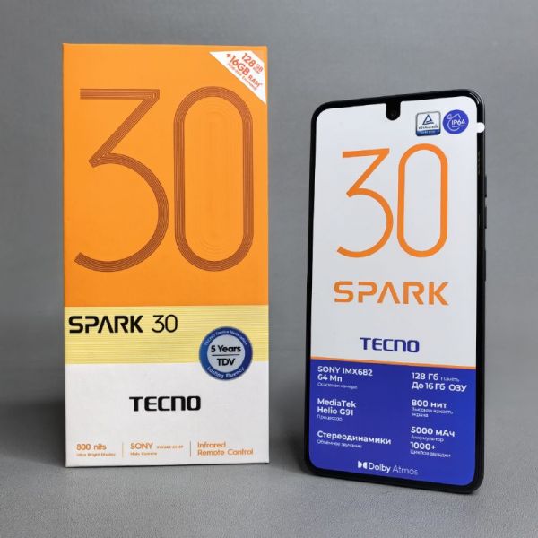 Смартфон TECNO Spark 30 8/128 ГБ  , Dual nano SIM, Stellar Shadow