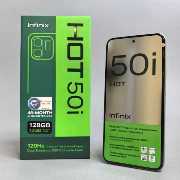 Смартфон Infinix HOT 50i 6/128 ГБ Global для РФ, Dual nano SIM, Sage Green
