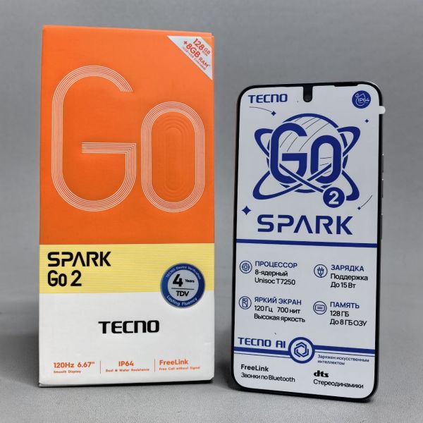 Смартфон TECNO Spark Go 2 4/128Gb RU, Dual nano SIM, Titanium Grey