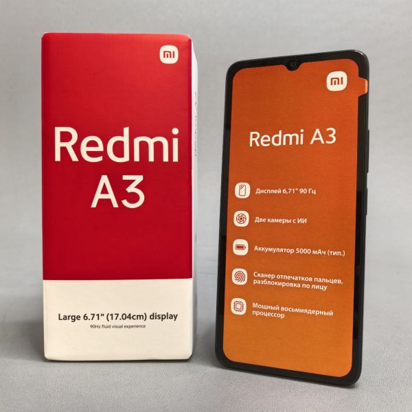 Смартфон Xiaomi Redmi A3 4/128Gb RU, Dual nano SIM, черный