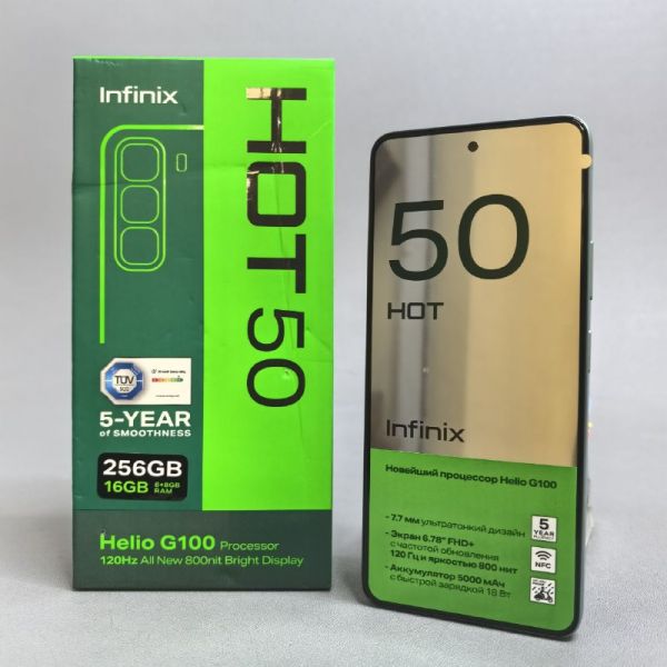 Смартфон Infinix HOT 50 8/256 ГБ Global для РФ, Dual nano SIM, Sage Green