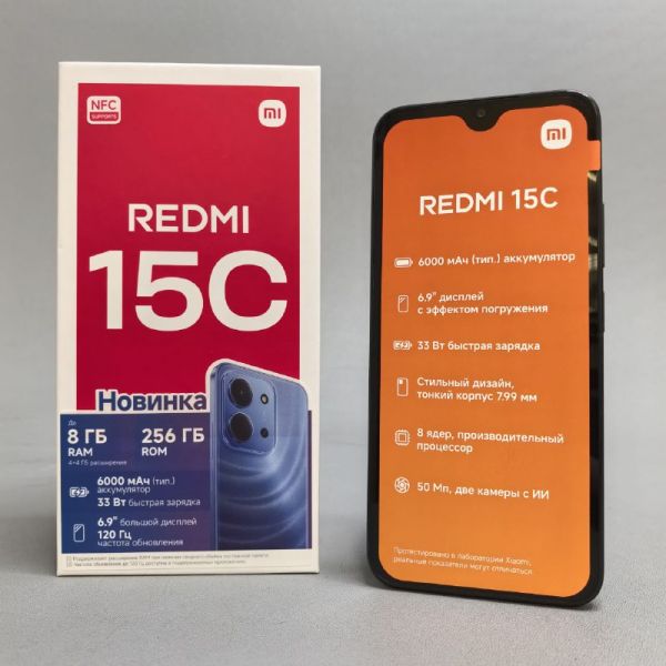 Смартфон Xiaomi Redmi 15C 4/256 ГБ RU, Dual nano SIM, черный