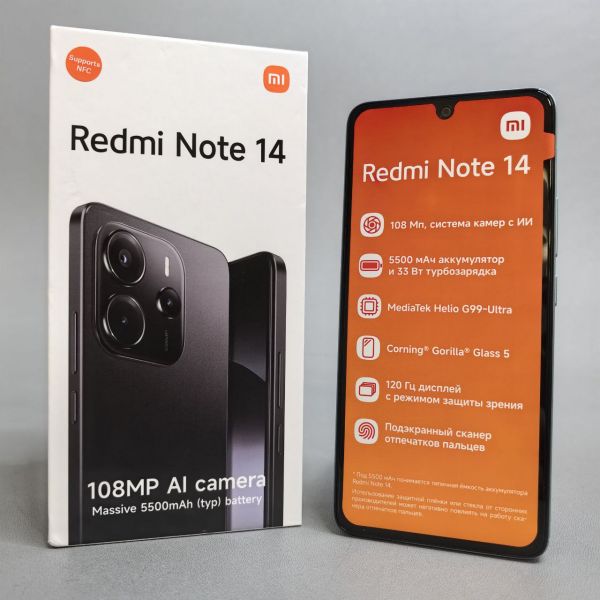 Смартфон Xiaomi Redmi Note 14 4G 6/128 ГБ RU, Dual nano SIM, Ocean Blue