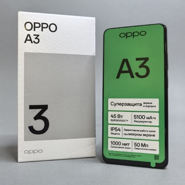 Смартфон OPPO A3 6/256Gb, Dual nano SIM, Мерцающий черный