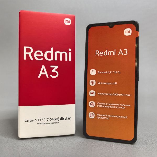 Смартфон Xiaomi Redmi A3 4/128Gb, Dual nano SIM, RU, Midnight Black