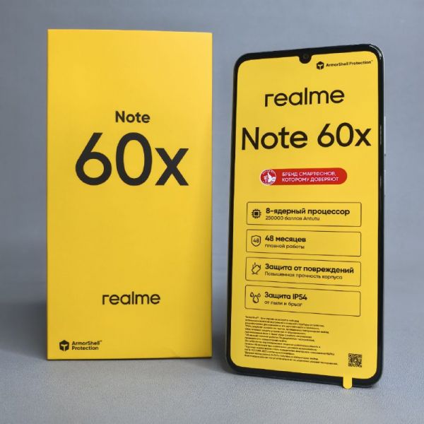 Смартфон realme Note 60X 3/64 ГБ, RMX3938, Зеленый