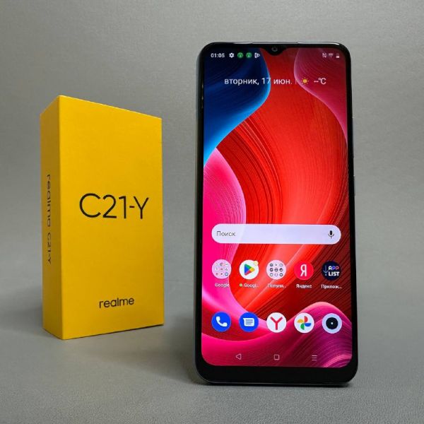 Смартфон realme C21Y 4/64 ГБ RU, Dual nano SIM, голубой 