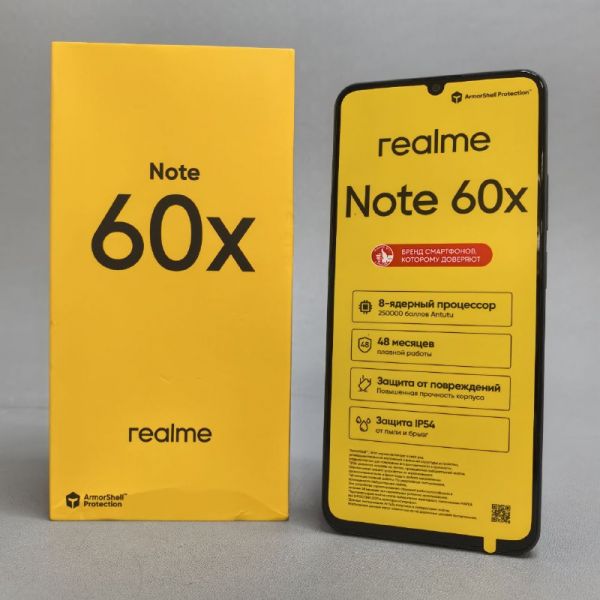 Смартфон Realme Note 60X 3/64 ГБ, Dual nano SIM, черный