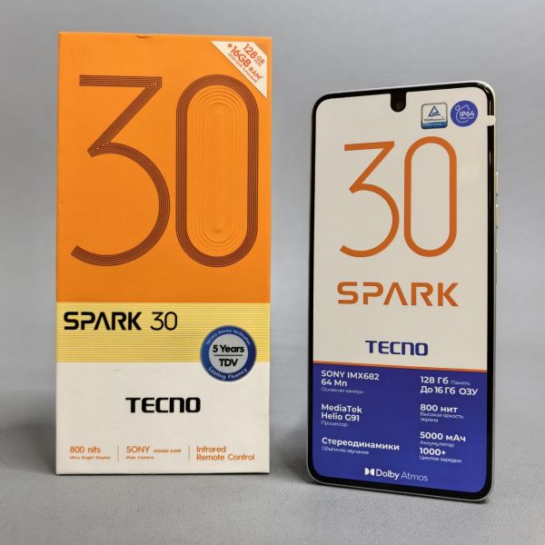 Смартфон TECNO Spark 30 8/128 ГБ Global для РФ, Dual nano SIM, Astral Ice