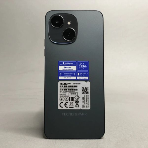 Смартфон Tecno Spark 40C 8/128 ГБ RU, Dual nano SIM, черный