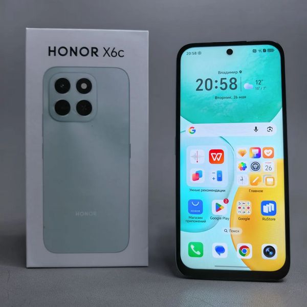 Смартфон HONOR X6c 6/128 ГБ Global для РФ, Dual nano SIM, океанический голубой