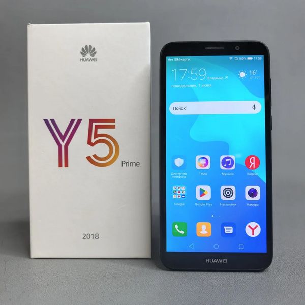 Смартфон Huawei Y5 Prime (2018) 2/16 GB, Ростест, Dual nano SIM, черный