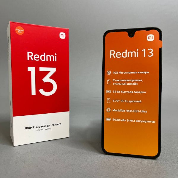 Смартфон Xiaomi Redmi 13 6/128 ГБ RU, Dual nano SIM, Midnight Black