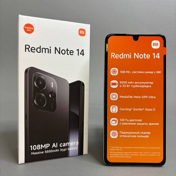 Смартфон Xiaomi Redmi Note 14 4G 8/128 ГБ RU, Dual nano SIM, Lime Green