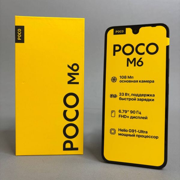 Смартфон Xiaomi Poco M6 4G 6/128 ГБ RU, Dual nano SIM, Black